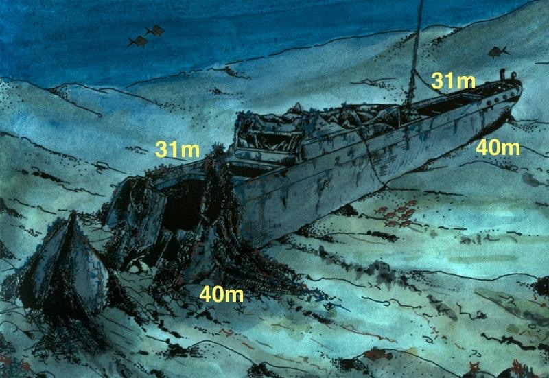 Wreck Hans Schmidt — underwater photo 1